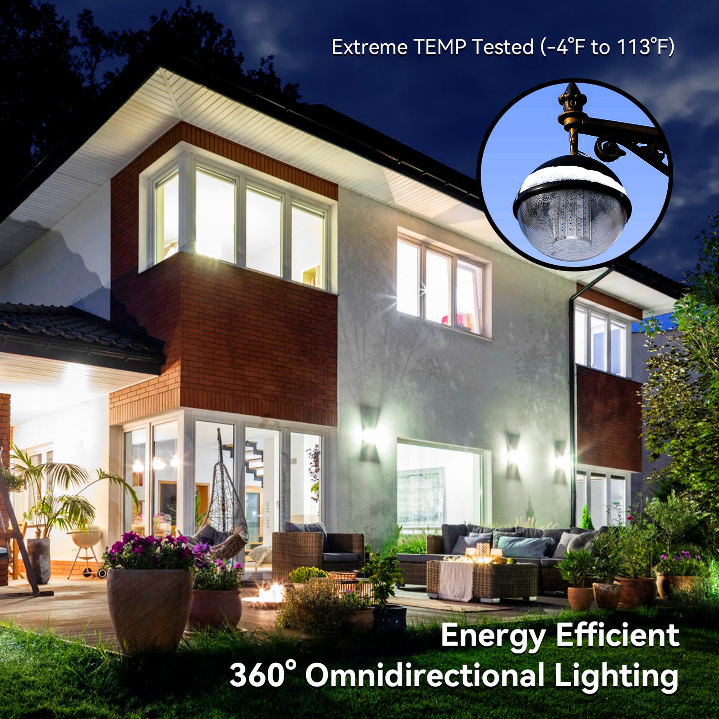 2 Pack 500W Equivalent LED Corn Light Bulb 5500 Lumen 6500K 60W Large Area Cool Daylight White E26/E27 Medium Base for Outdoor Indoor Garage Warehouse Factory Workshop Street Backyard
